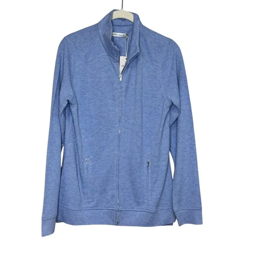 Peter Millar Womens Jacket Size Small Light Blue Heather NEW Full Zip